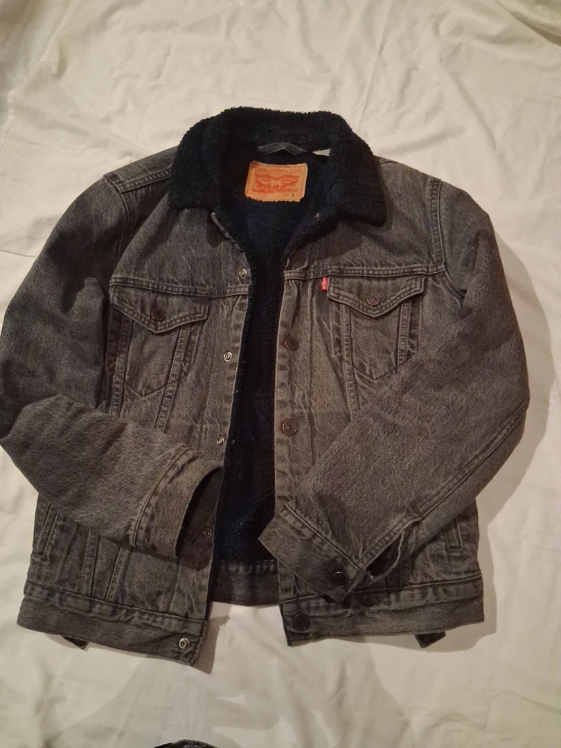 Levi's Sherpa Lined Denim Trucker Jacket - Charcoal