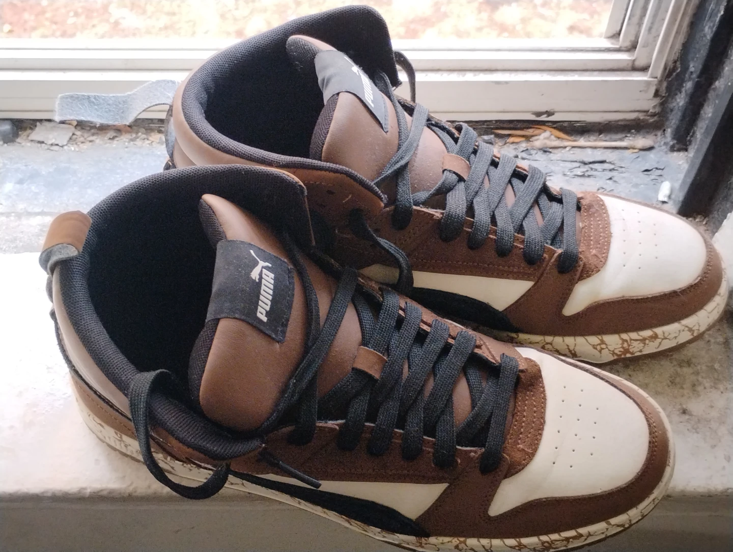 Puma High-Top Sneakers Brown White Men's Size 10 - photo 2