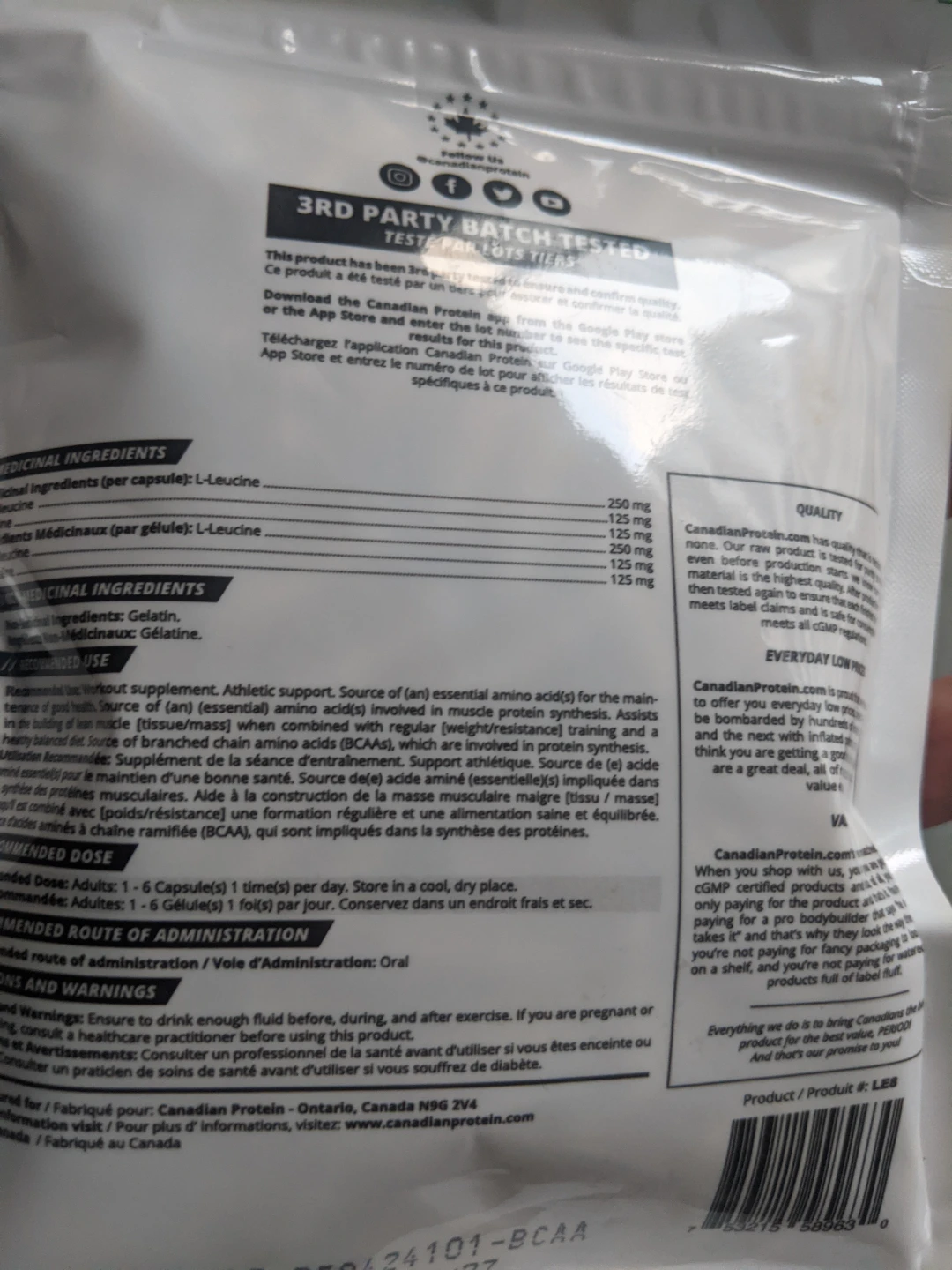 Canadian Protein BCAAs - 150 Capsules - photo 2