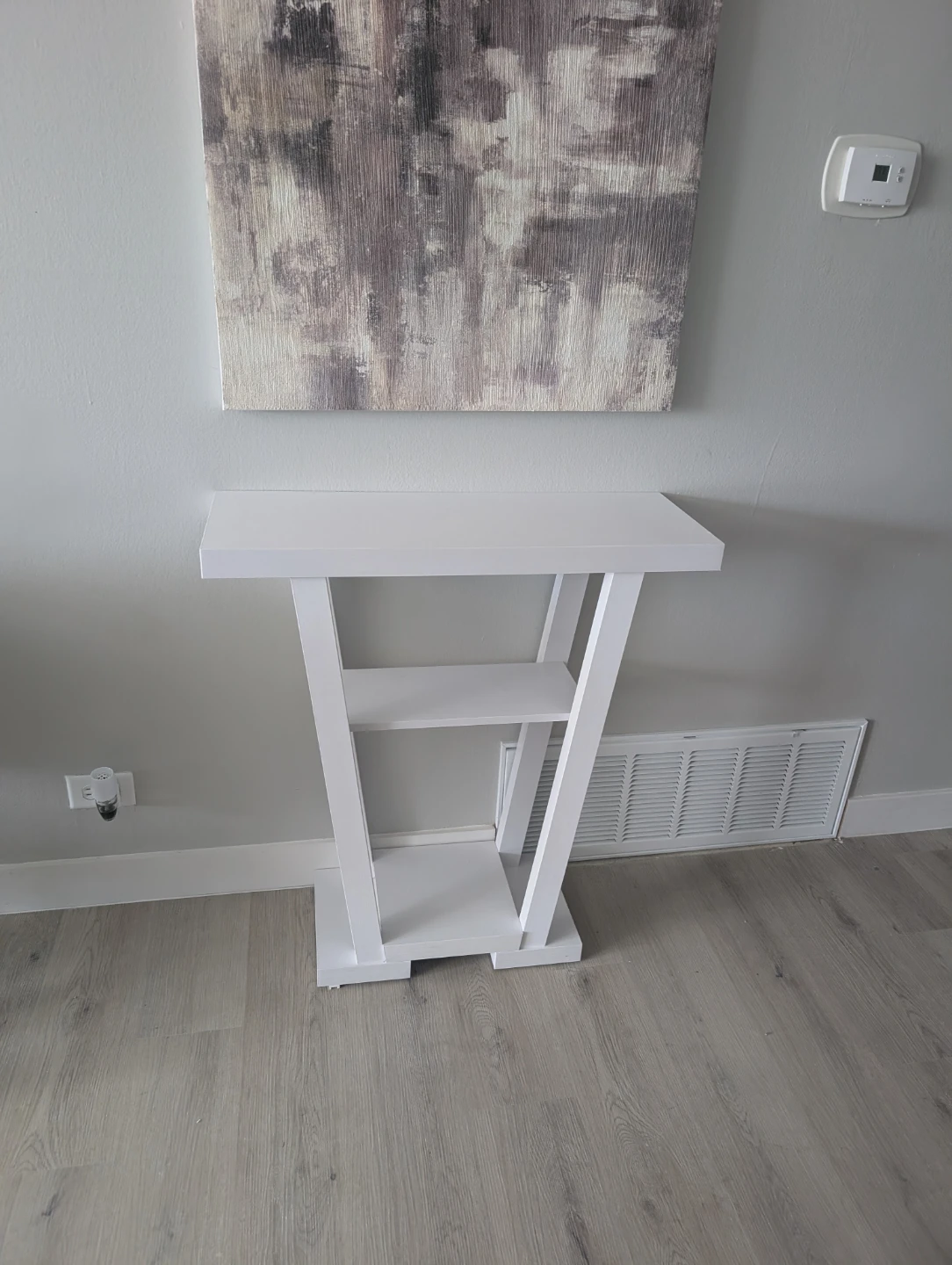 White Console Table with Shelves - photo 2