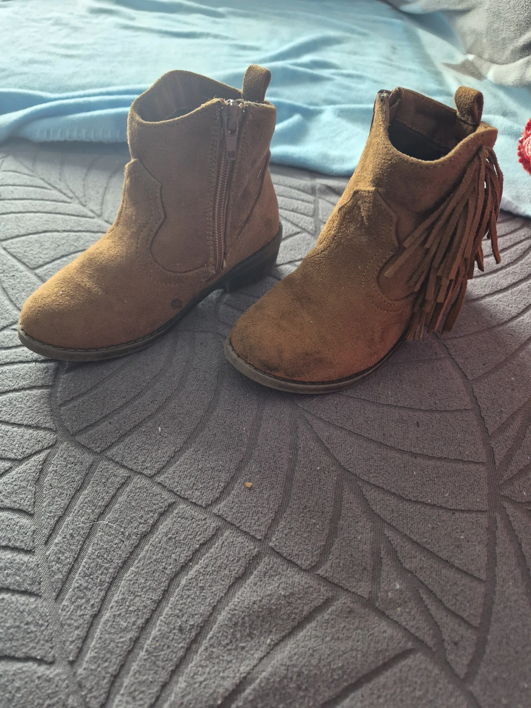 Toddler Girls' Brown Fringed Ankle Boots Size 11