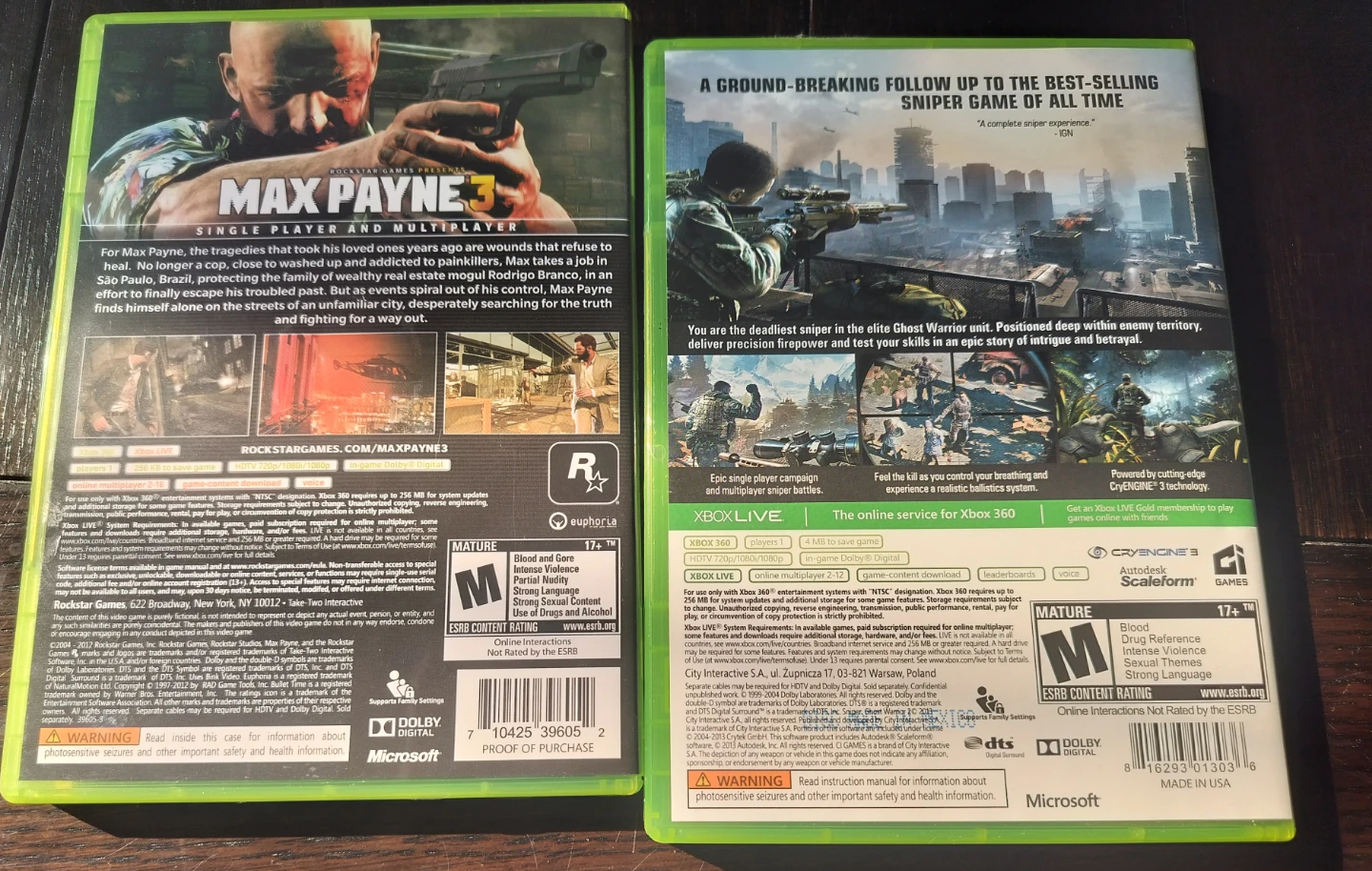 Xbox 360 Games: Max Payne 3 and Sniper Ghost Warrior 2 🏆 - photo 2