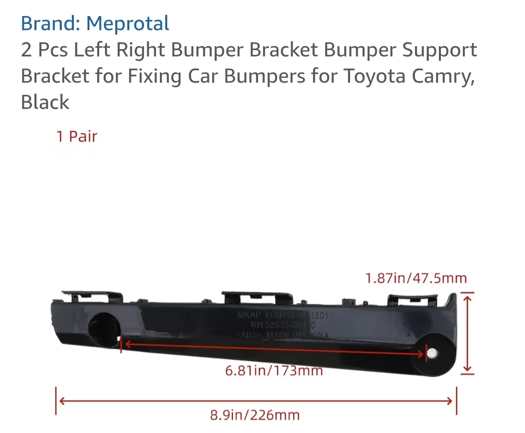 Meprotal  2 Pcs Left Right Bumper Bracket Bumper Support Bracket - photo 2