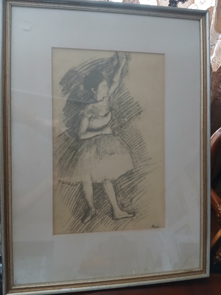Framed Drawing of a Ballerina