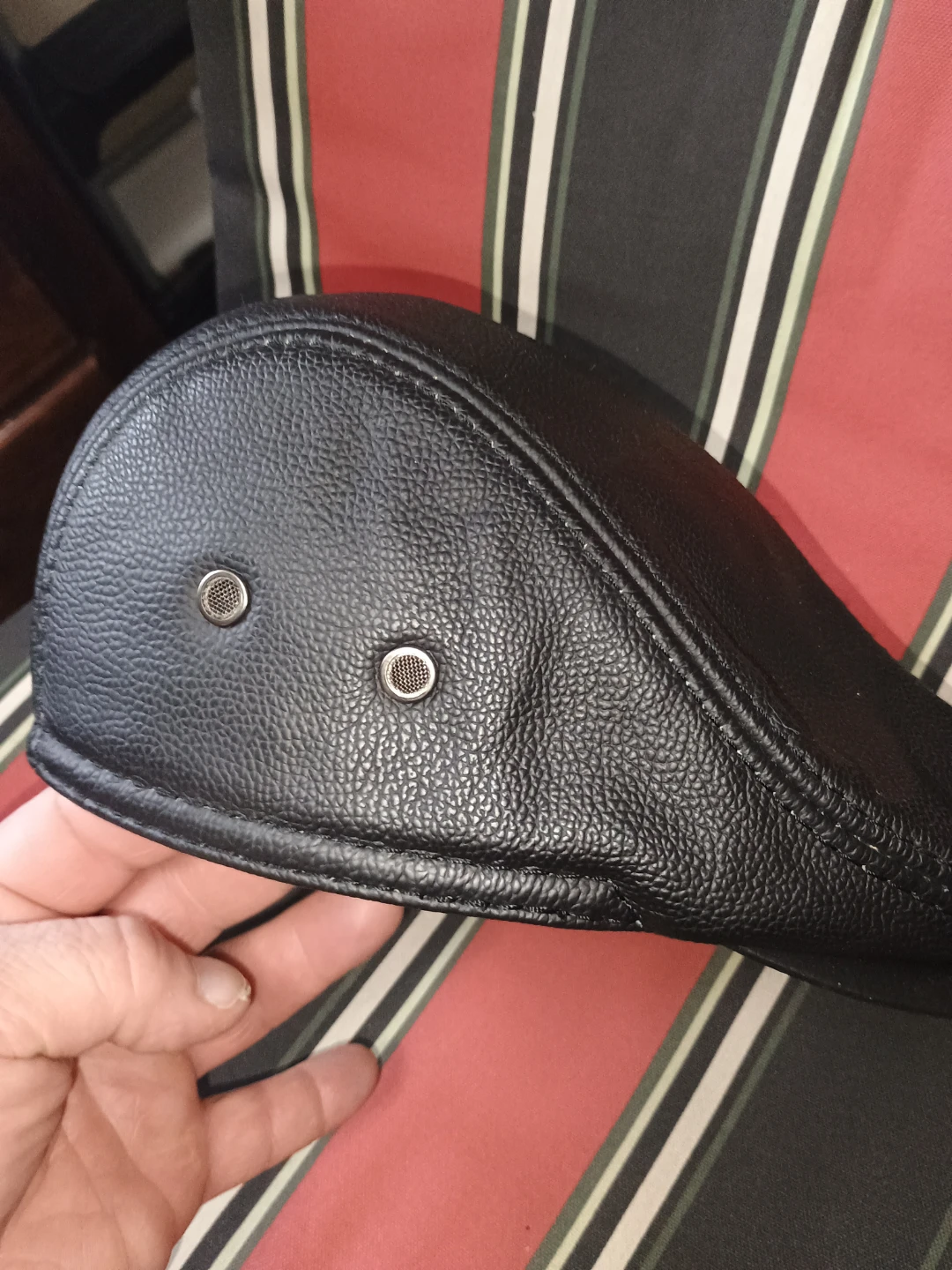 Black Leather Flat Cap - photo 2