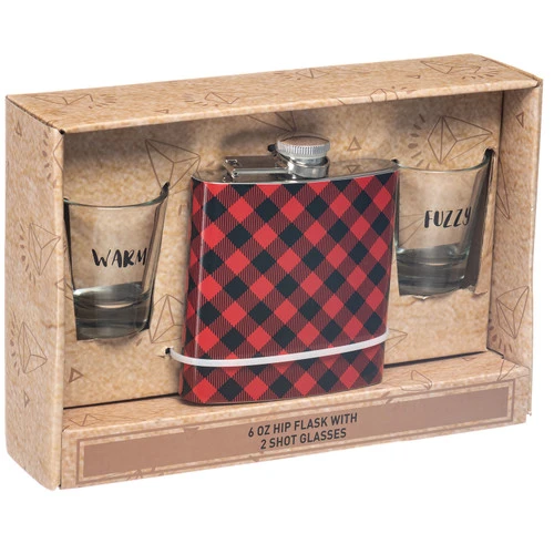 6 oz Hip Flask with 2 Shot Glasses 🏆