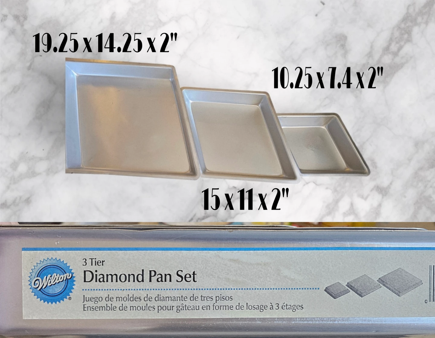 Wilton 3 Tier Diamond Cake Pan Set