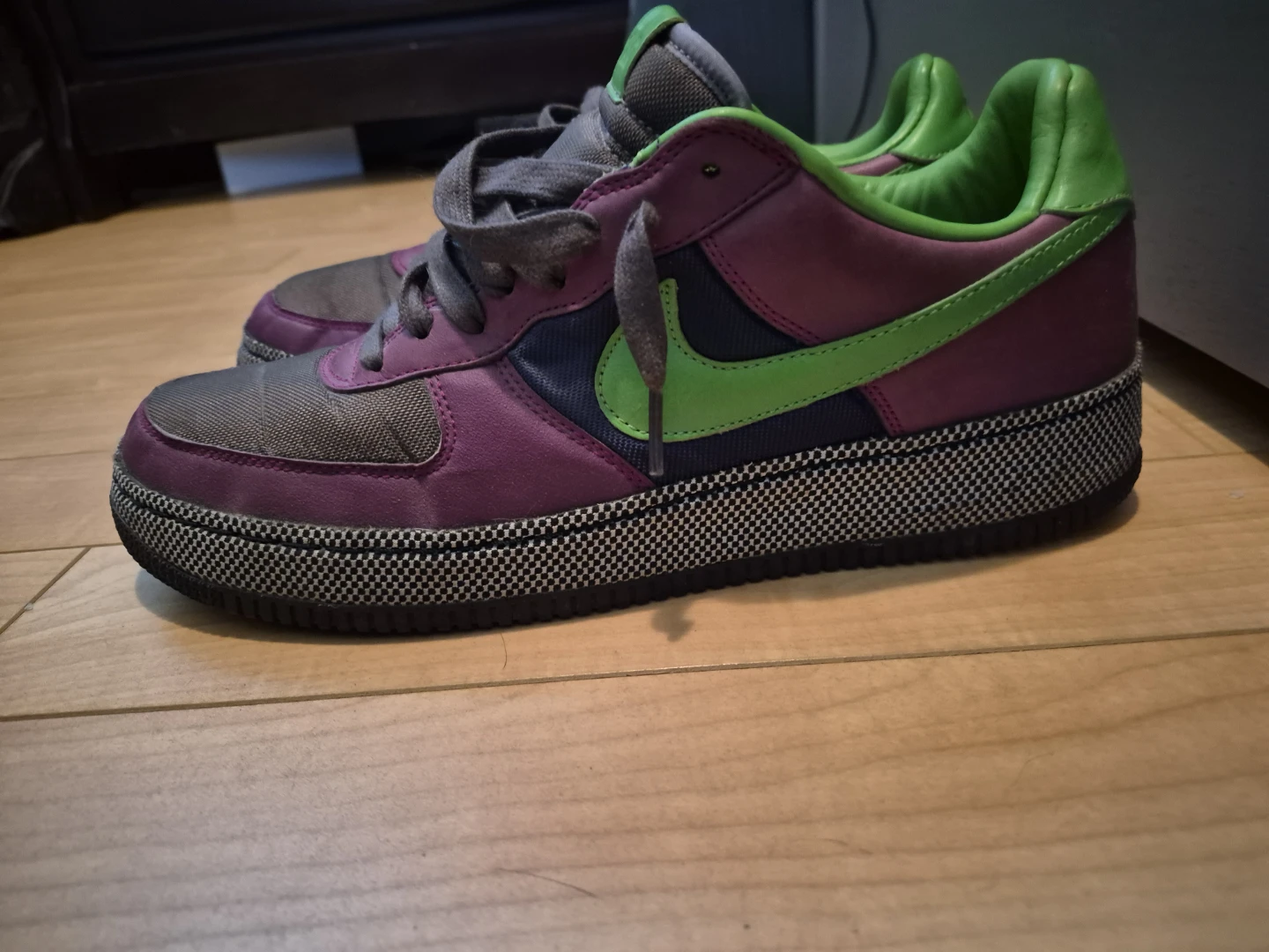 Nike Air Force 1 Low Purple Green Grey Sneakers - photo 2