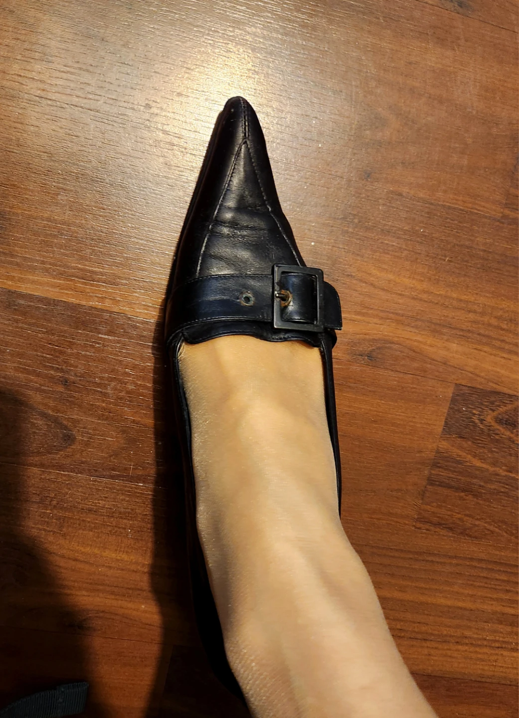Franca Giana Black Leather Buckle Heels - photo 5