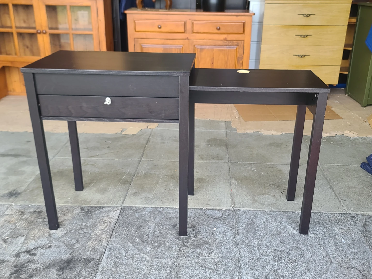 Dark Brown Console Table w/ Drawer & Side Extension - photo 2