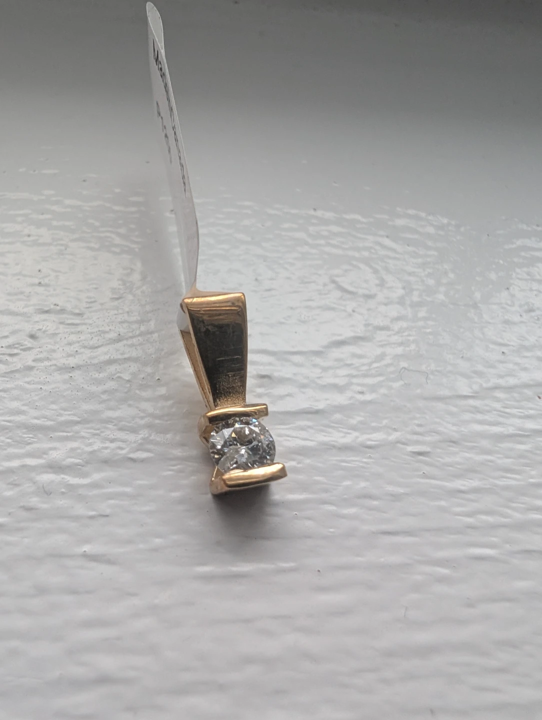 Brand New 14K Yellow Gold Diamond Pendant For Sale