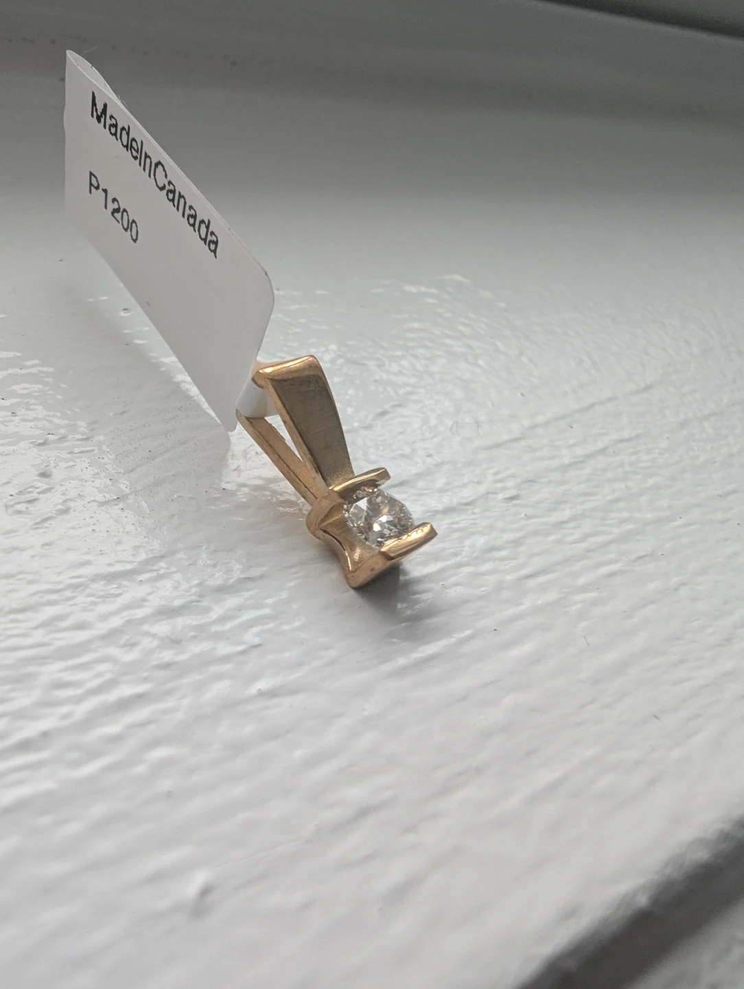 Brand New 14K Yellow Gold Diamond Pendant For Sale - photo 2