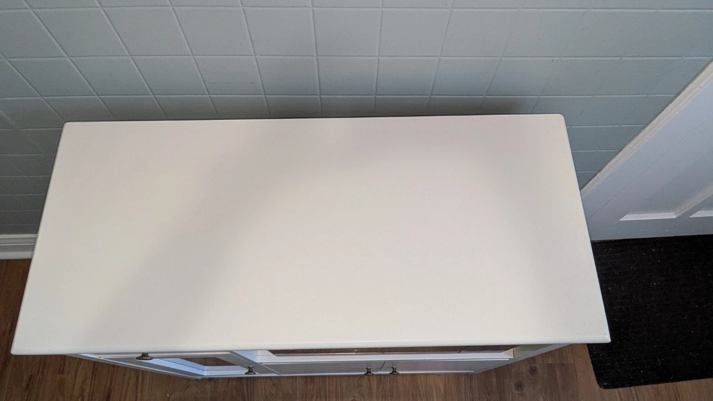 White Kitchen Microwave Cart with Storage - photo 2