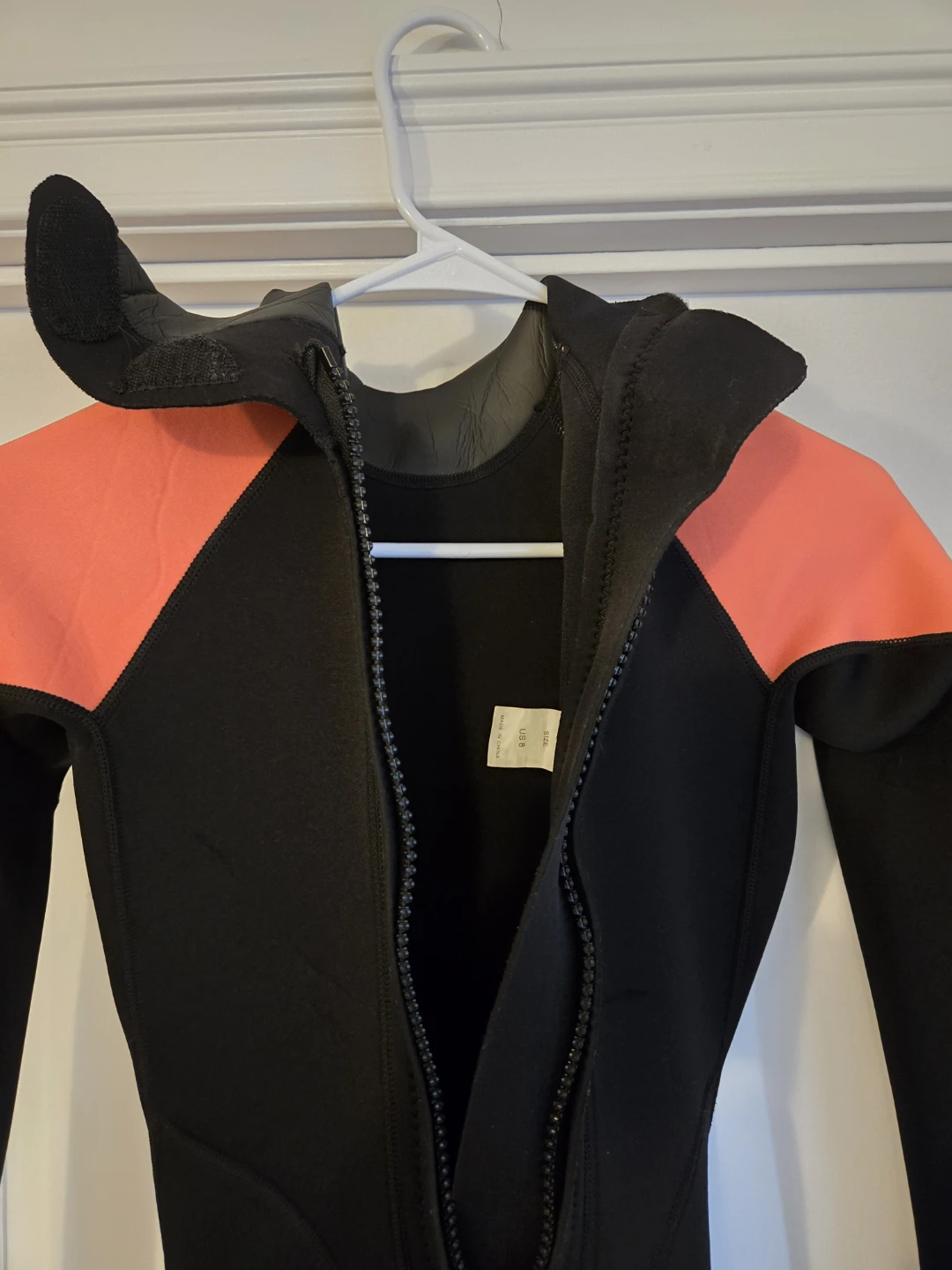 Lemorecn Long sleeves Women's Wetsuit (Black and Orange) Size 8 - photo 4