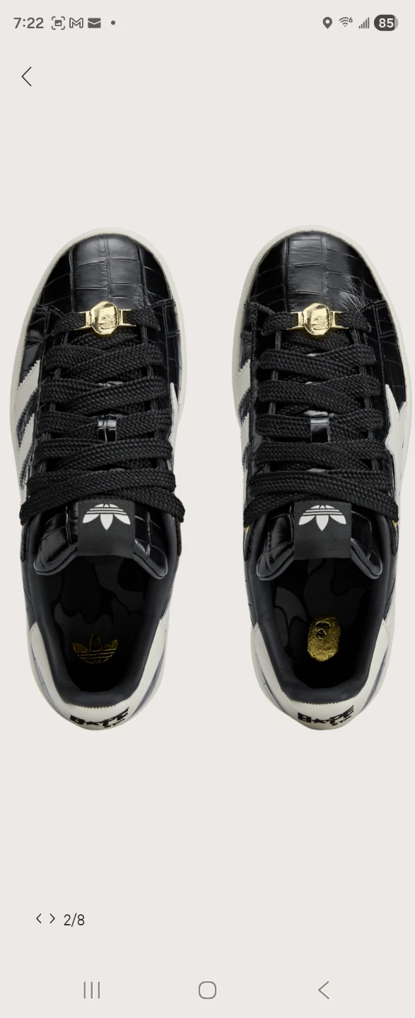 BAPE STA "Croc" Black White Sneakers - photo 2