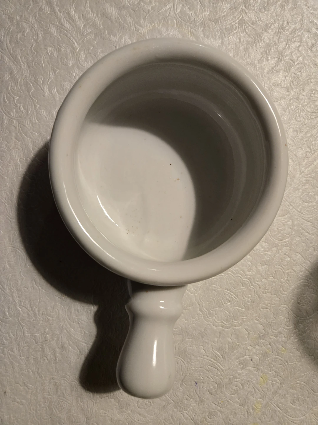 White Ceramic Onion Soup Bowl with Handle