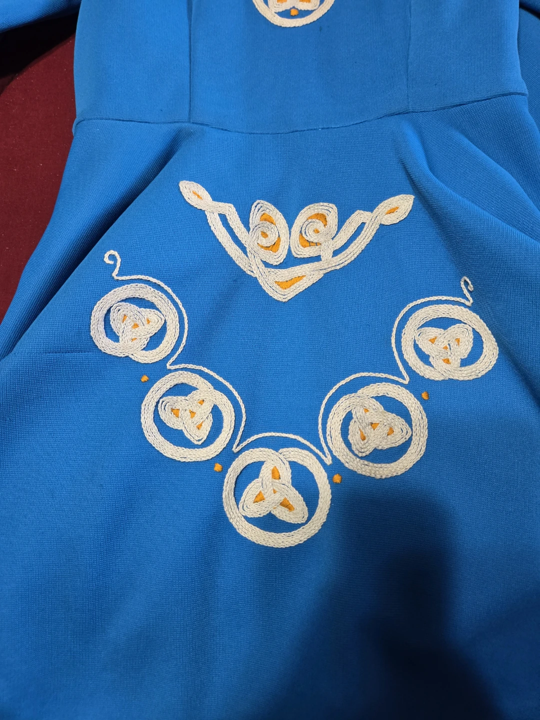 Blue Irish Dance Dress with White Trim - photo 4