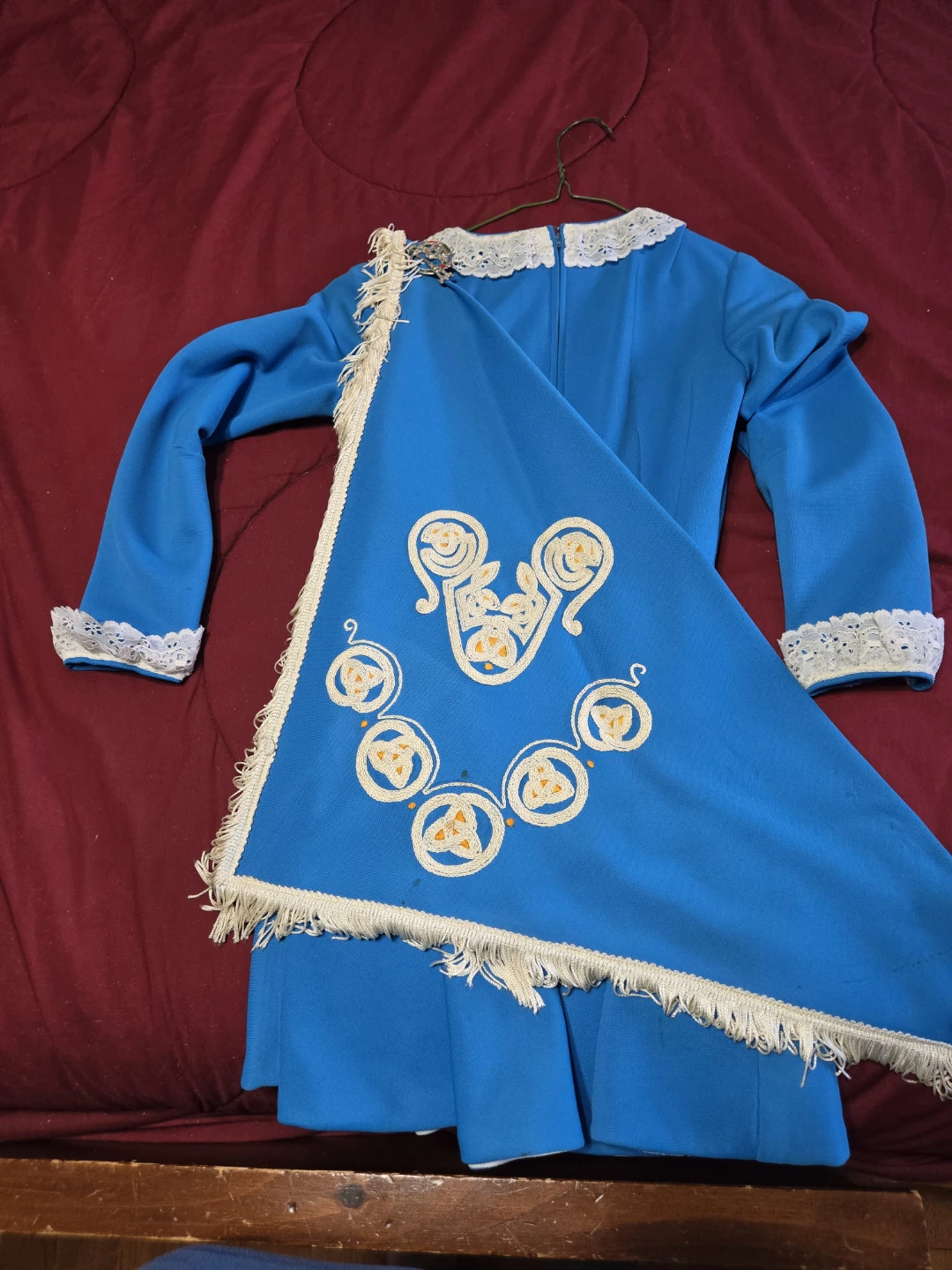 Blue Irish Dance Dress with White Trim - photo 5