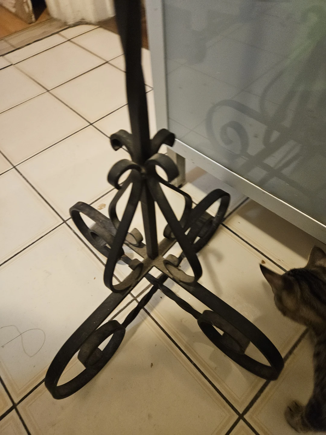 Ornate Black Metal Floor Candelabra - photo 4