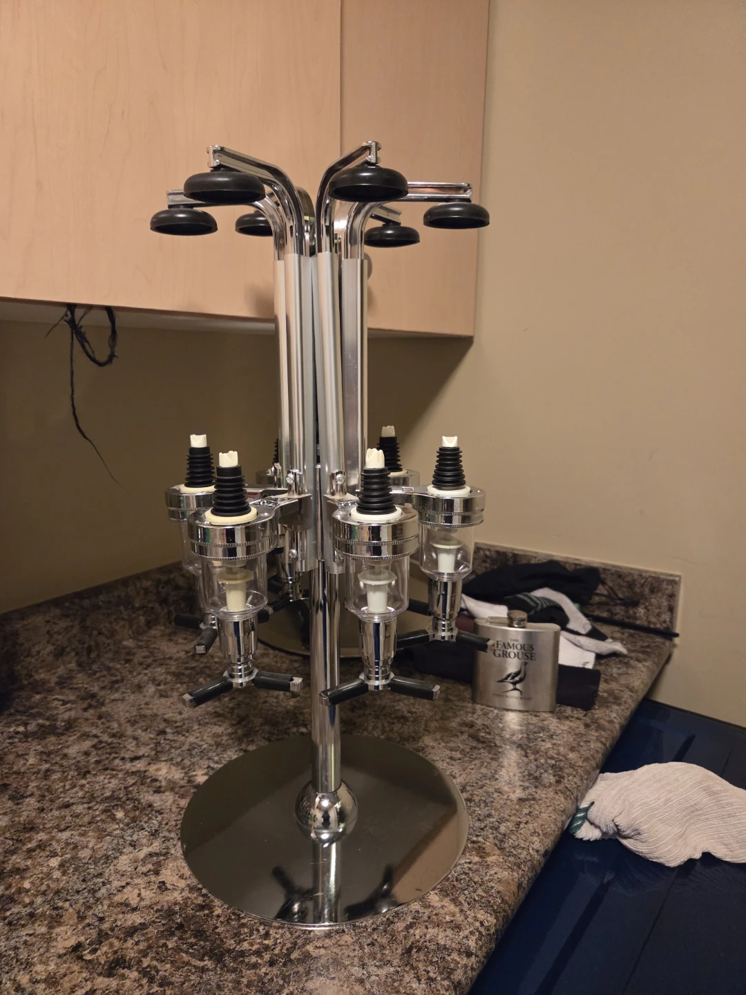 Silver 6-Bottle Liquor Dispenser Stand - photo 2
