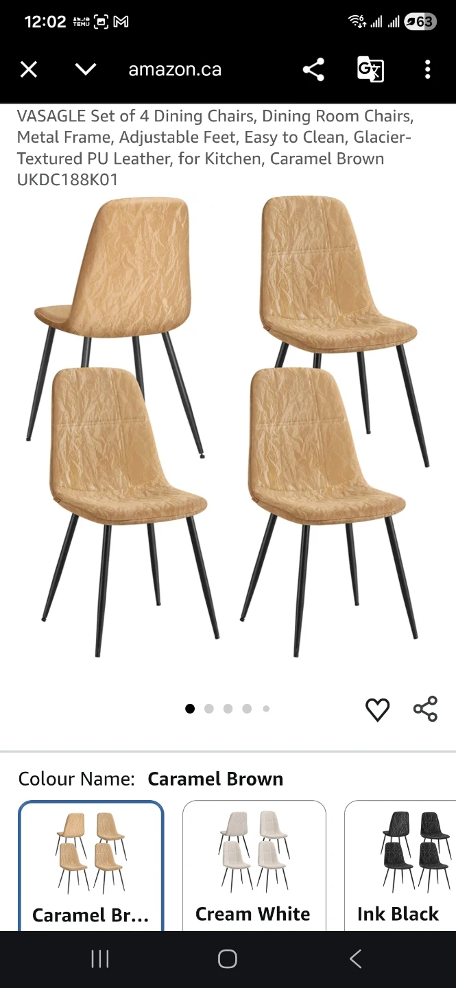 BRAND NEWWW VASAGLE Set of 4 Dining Chairs  🏆 - photo 2