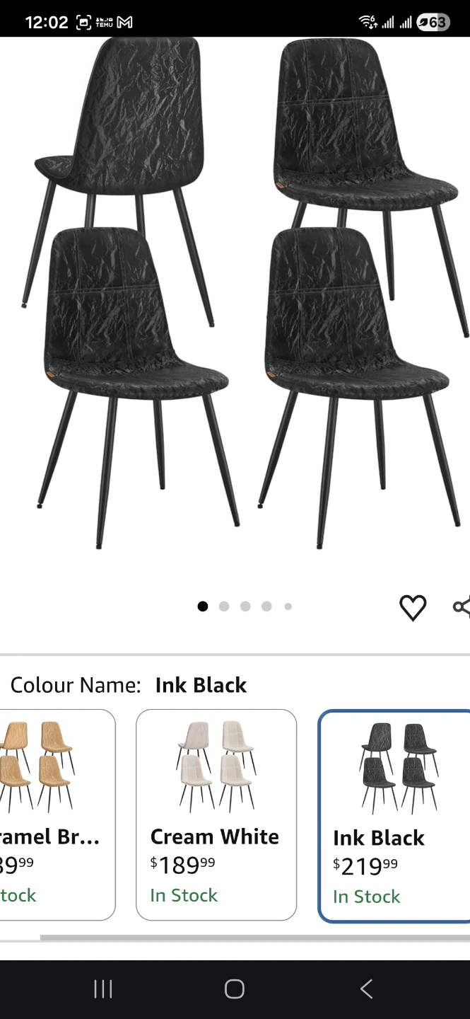 BRAND NEWWW VASAGLE Set of 4 Dining Chairs  🏆 - photo 3