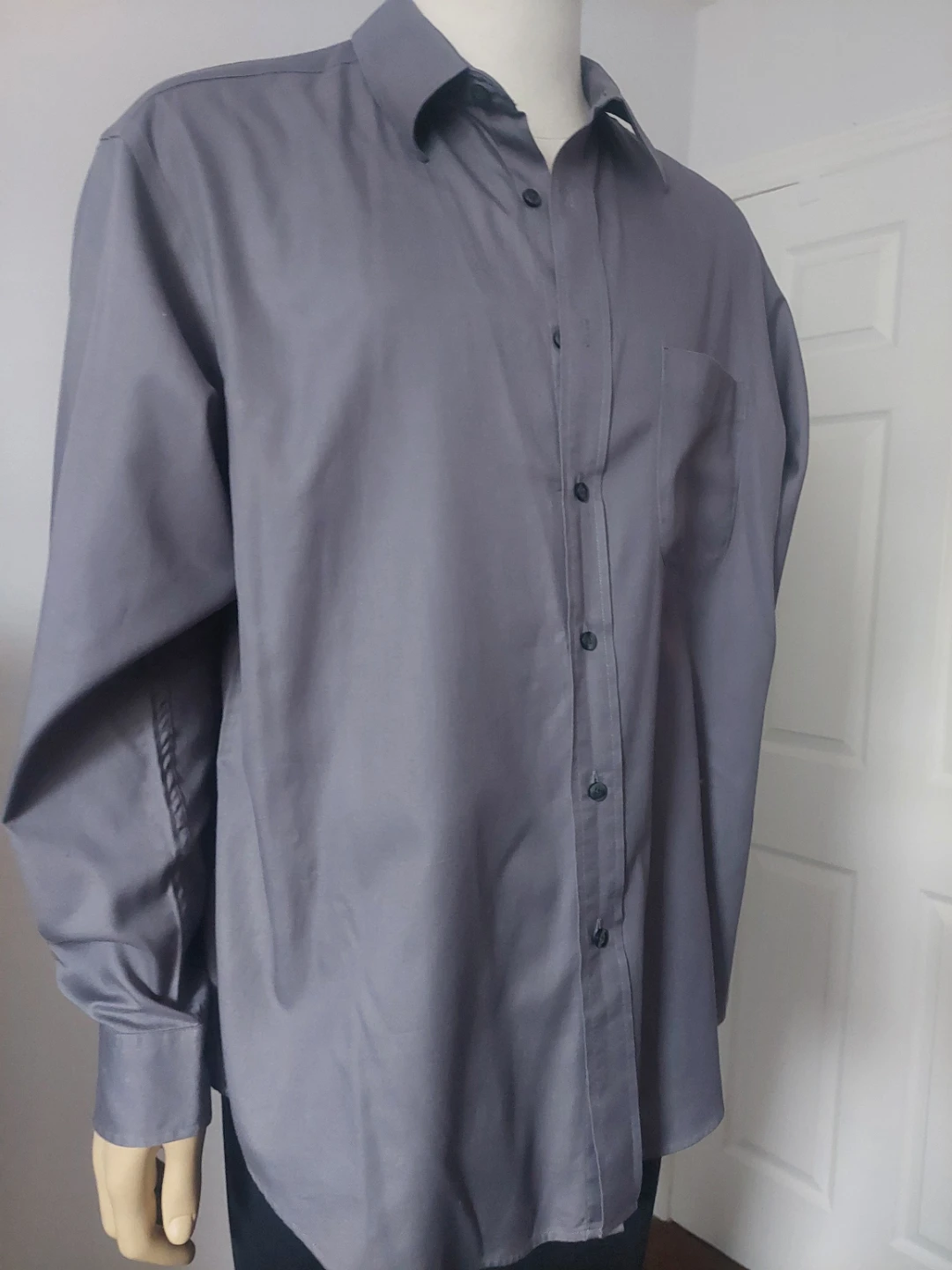 Roundtree & Yorke Men's Dress Shirt - Grey, Size L 🏆