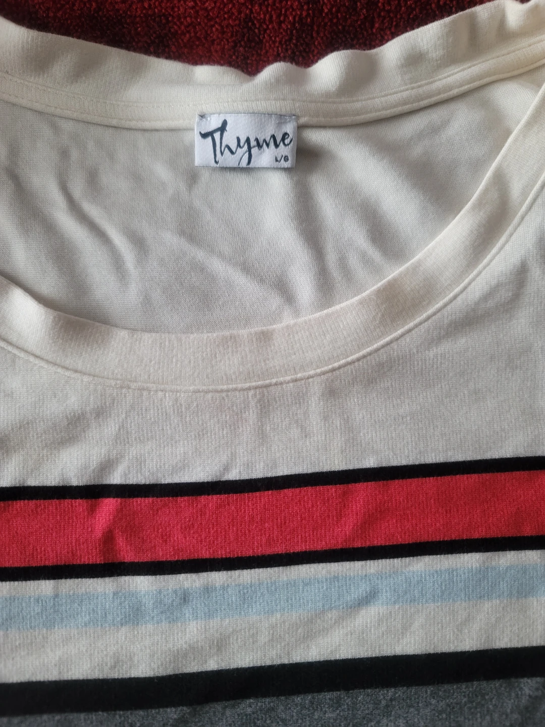 Thyme Striped Long Sleeve Dress Size L/G