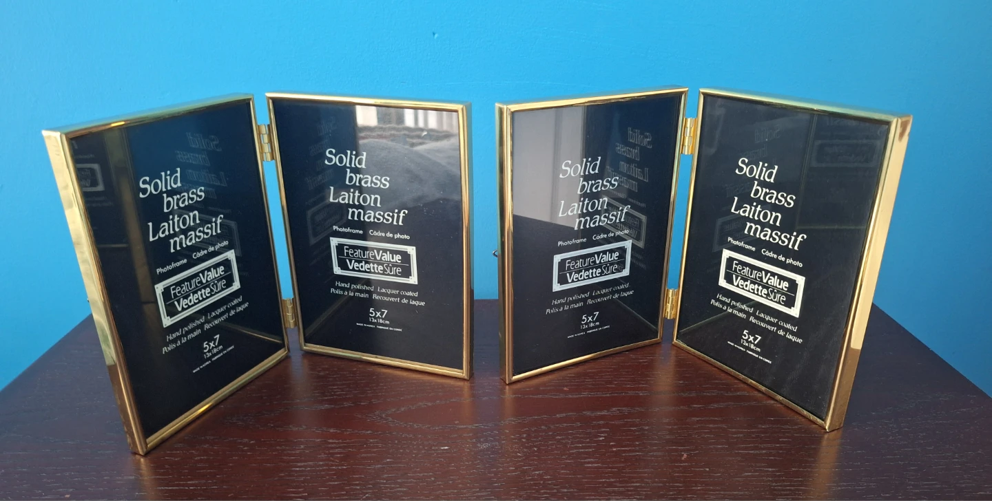 Set of 2 Feature Value Brass Photo Frames - 5x7