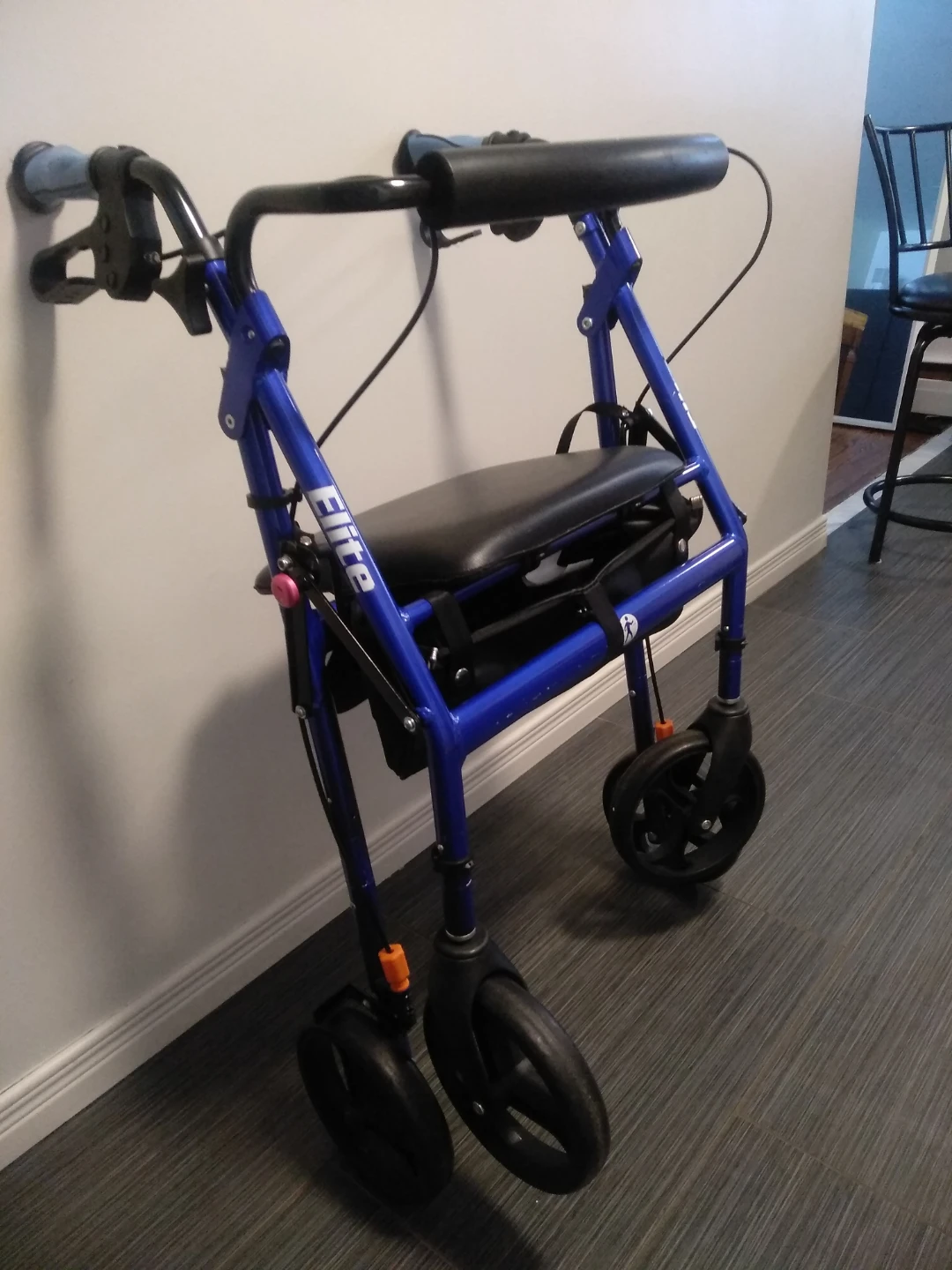 Blue Elite 4-Wheel Rollator Walker with Seat and Bag - photo 3