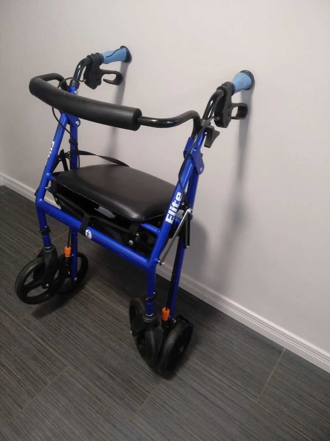 Blue Elite 4-Wheel Rollator Walker with Seat and Bag - photo 4