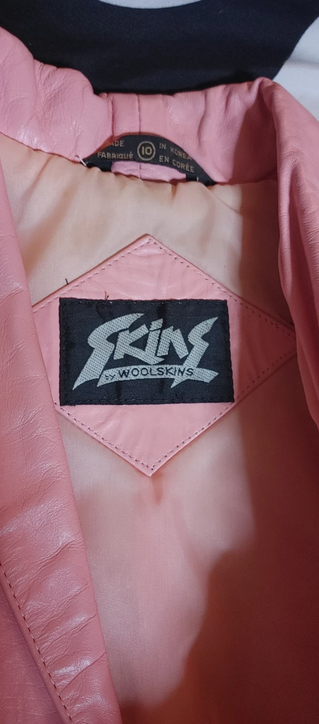 Pink Leather Jacket and Pants Set by Woolskins - Size 10 - photo 3