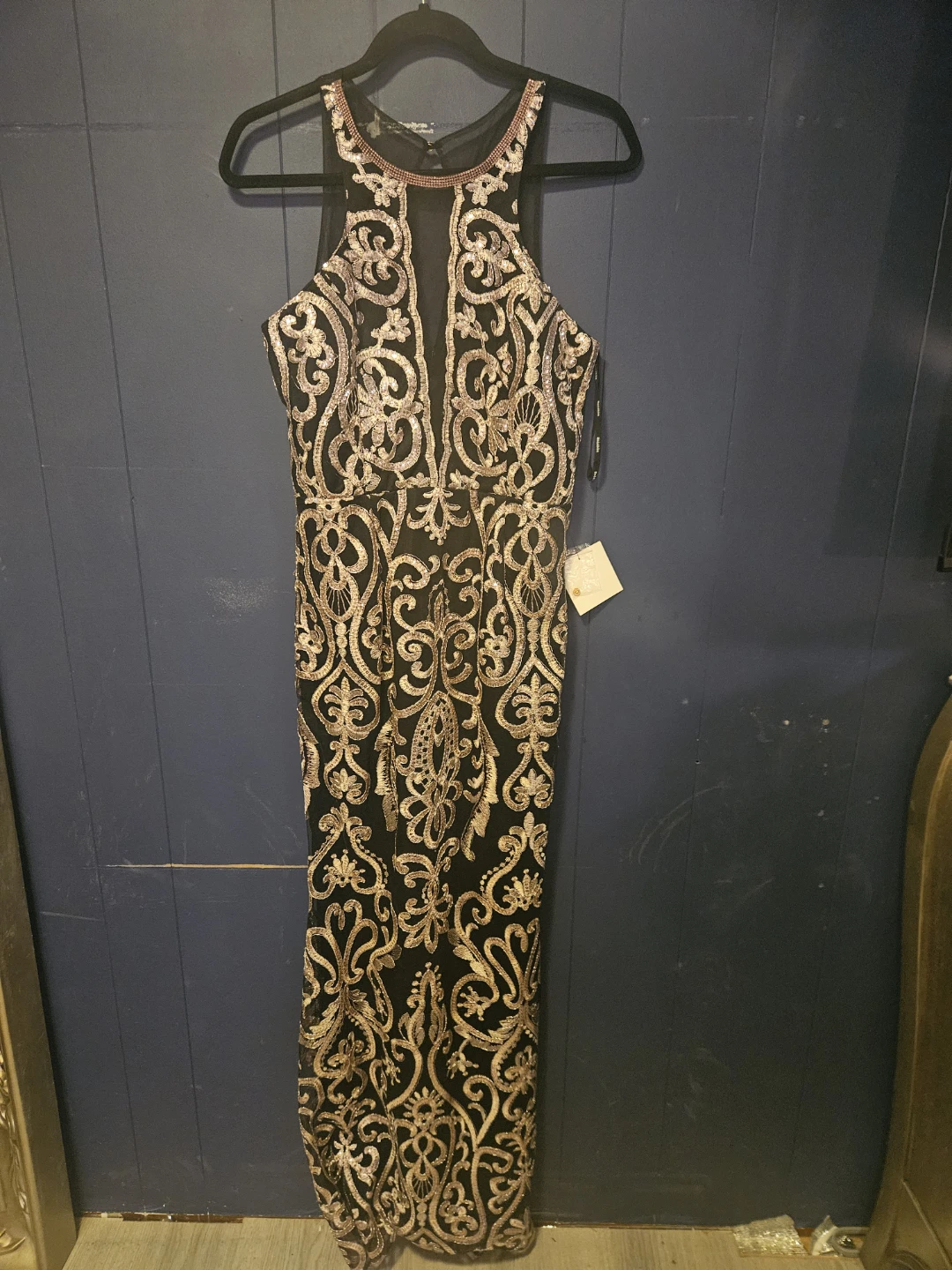Soibleu Black & Gold Embellished Maxi Dress - photo 4