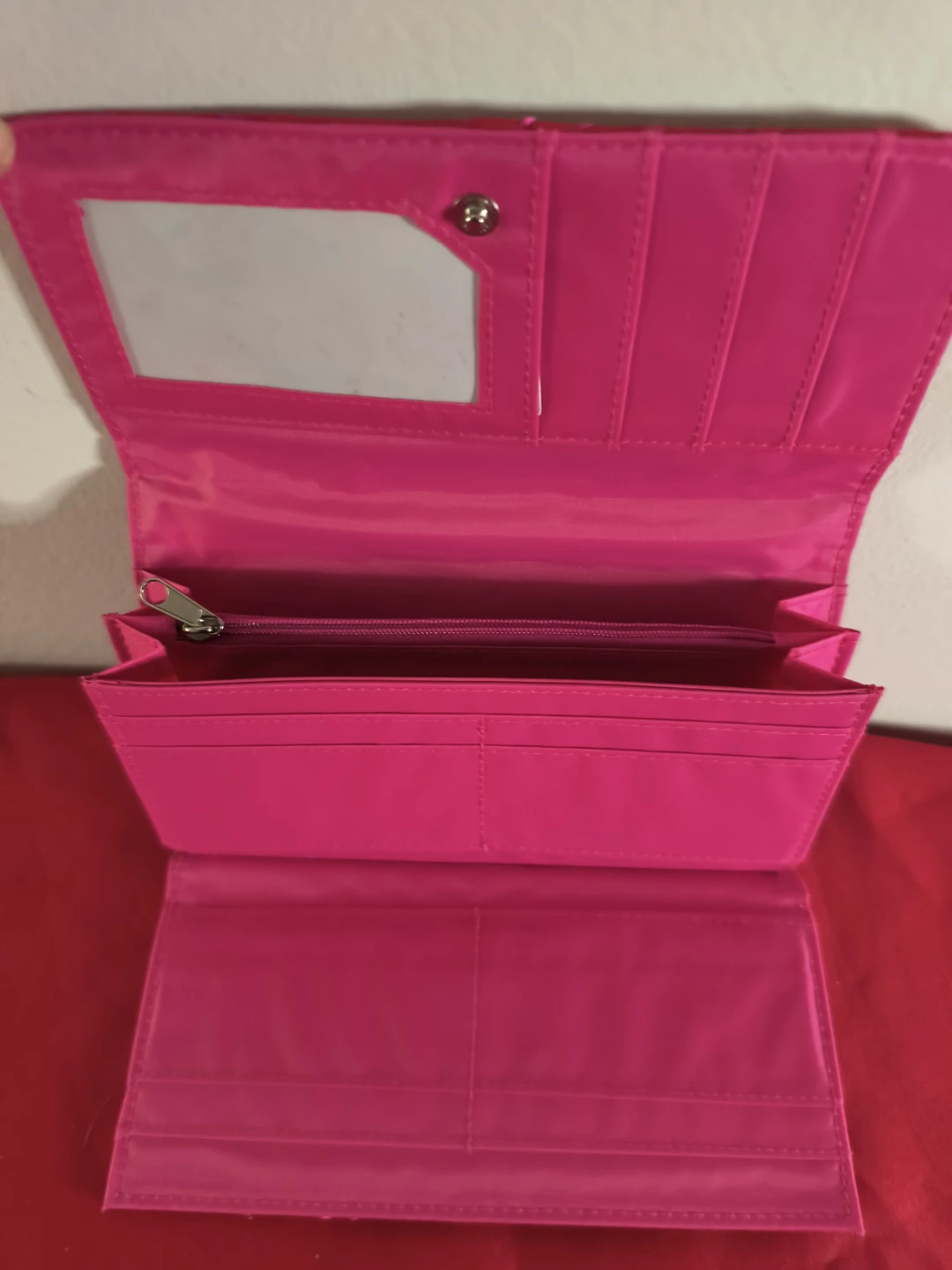Quilted Wallet with Pink, Red, and Yellow Stripes - photo 2