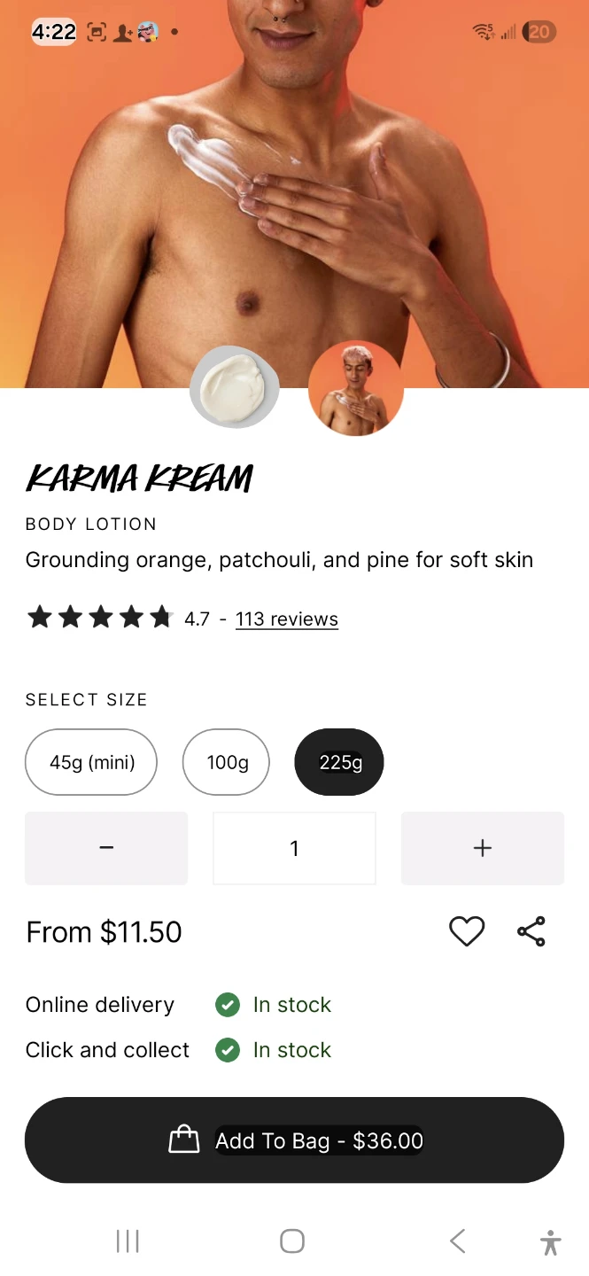 Lush Karma Kream Body Lotion 225g - photo 2