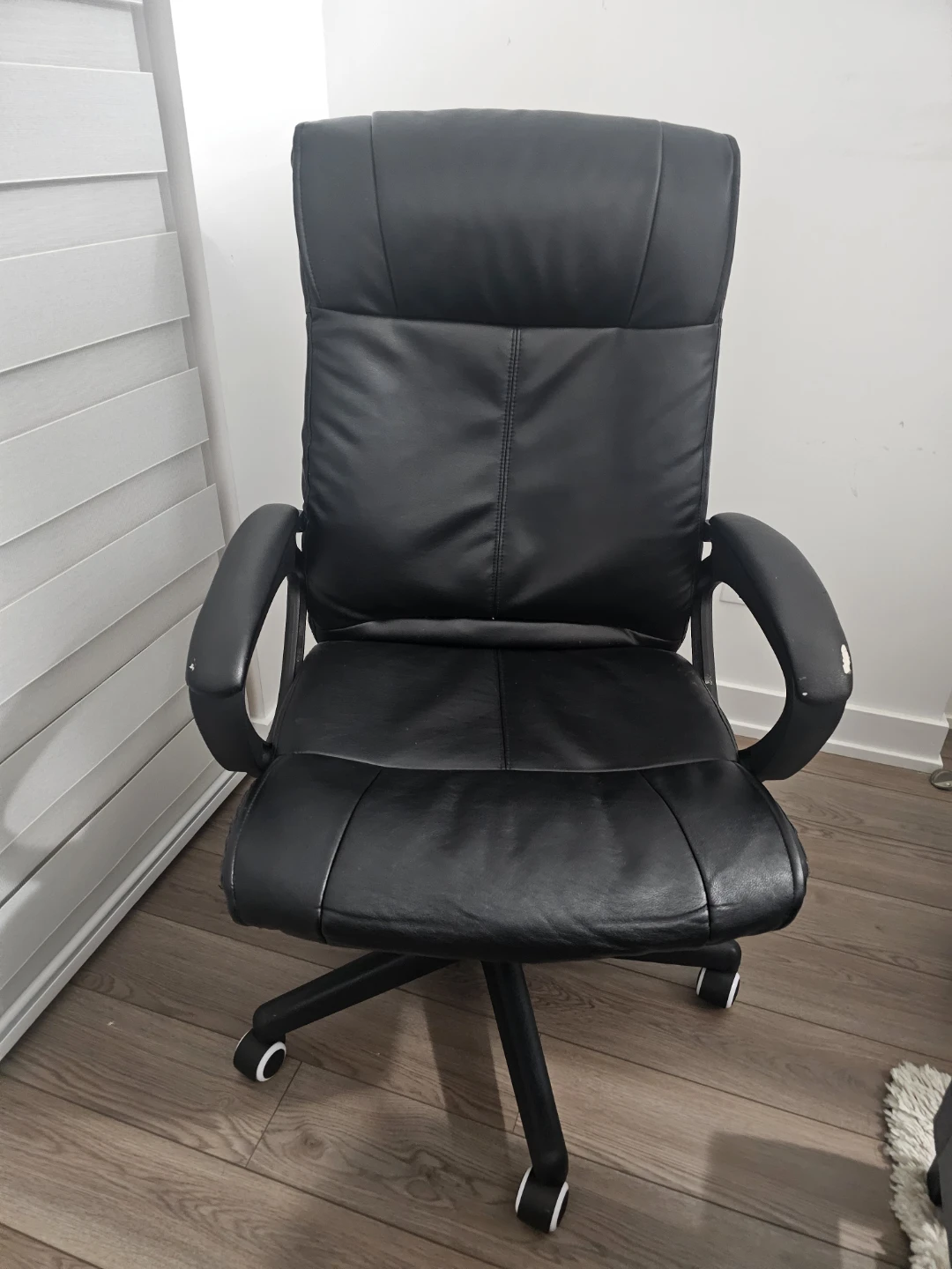 Black Faux Leather Office Chair