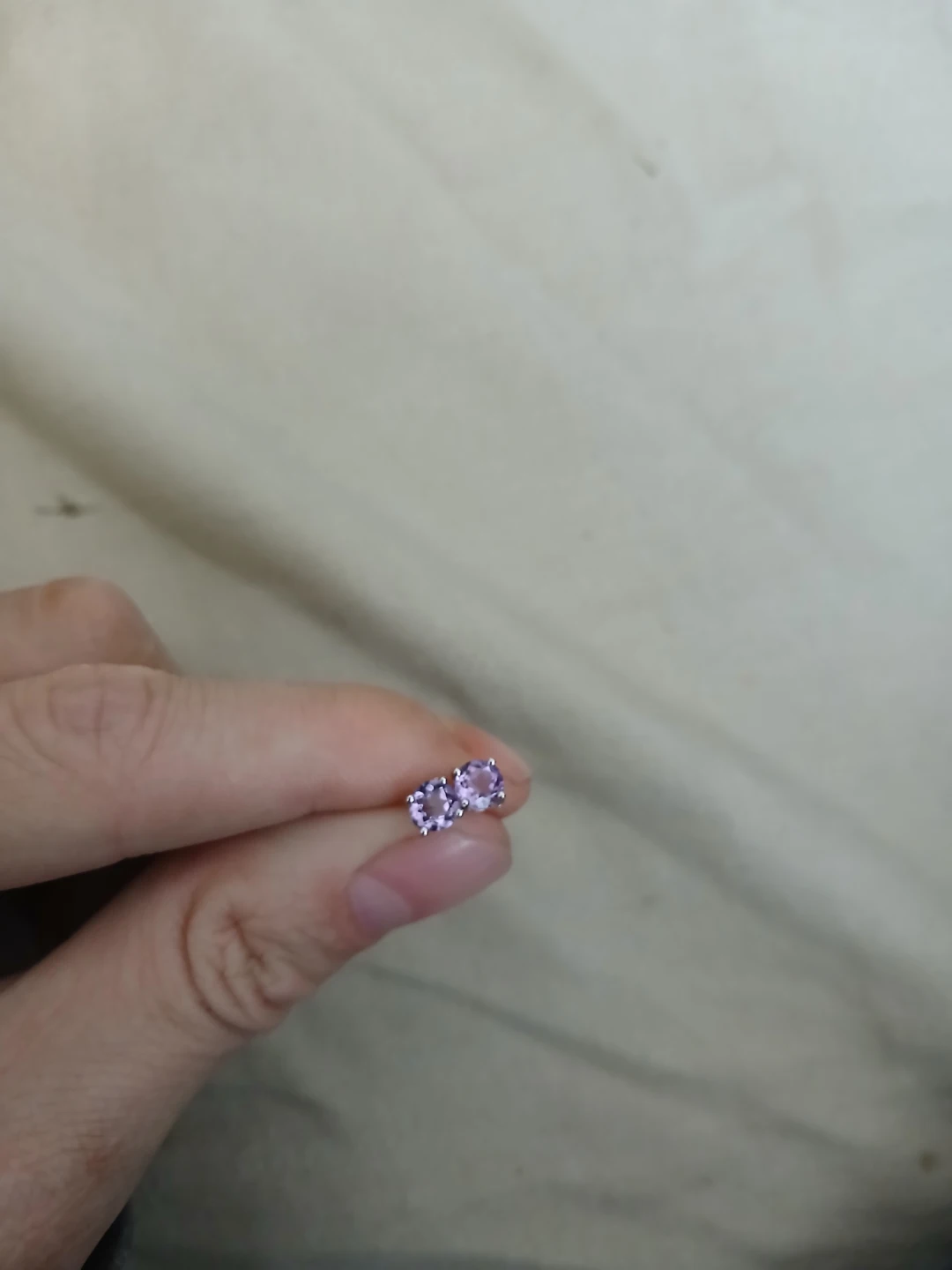 925 Silver And Amethyst 4 Prong Stud Earrings