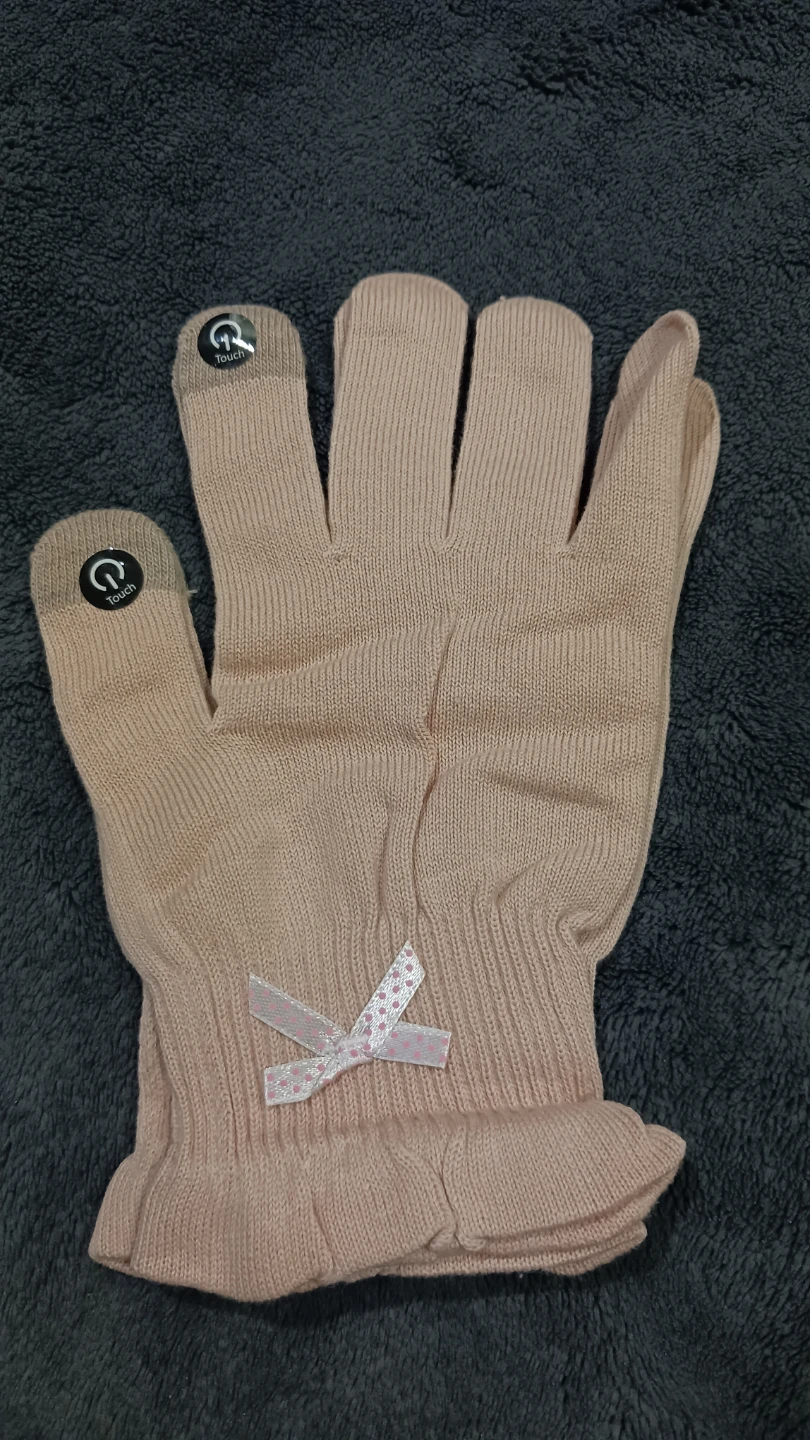 🏆Winter Pink Touchscreen Gloves & Brown Beanie Set - photo 3