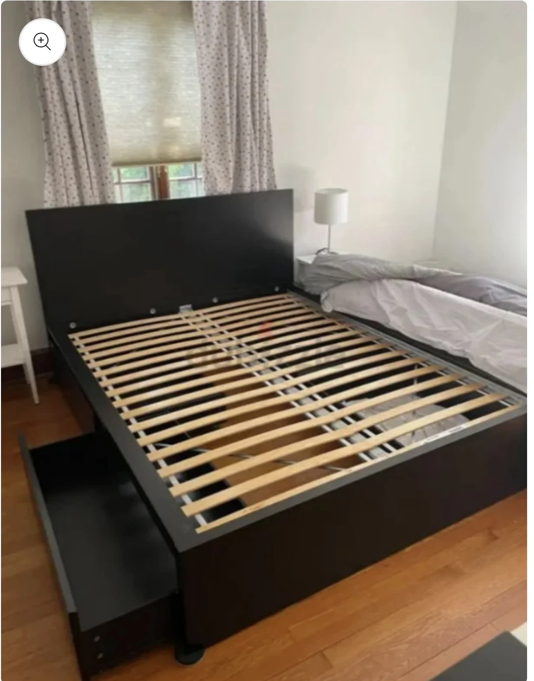 Black Queen Size Platform Bed Frame.   The Malm High from Ikea. - photo 2