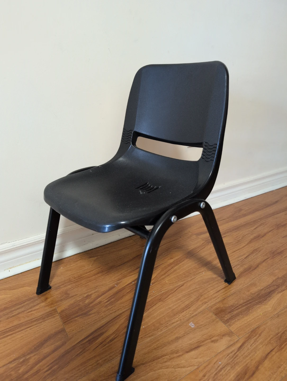 Black Plastic Stackable Chair for Kids