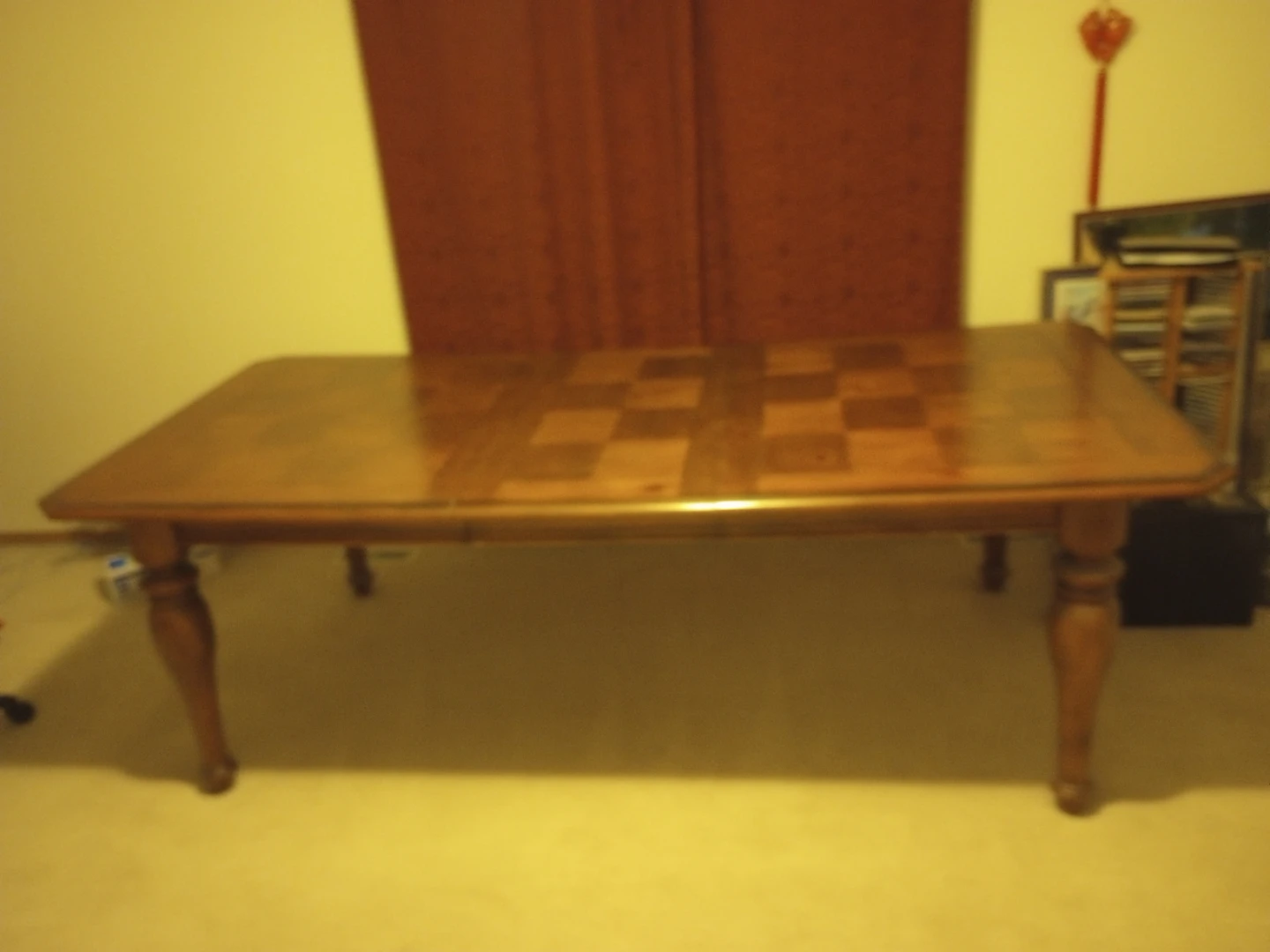 Wooden Dining Table with Checkerboard Top - photo 4