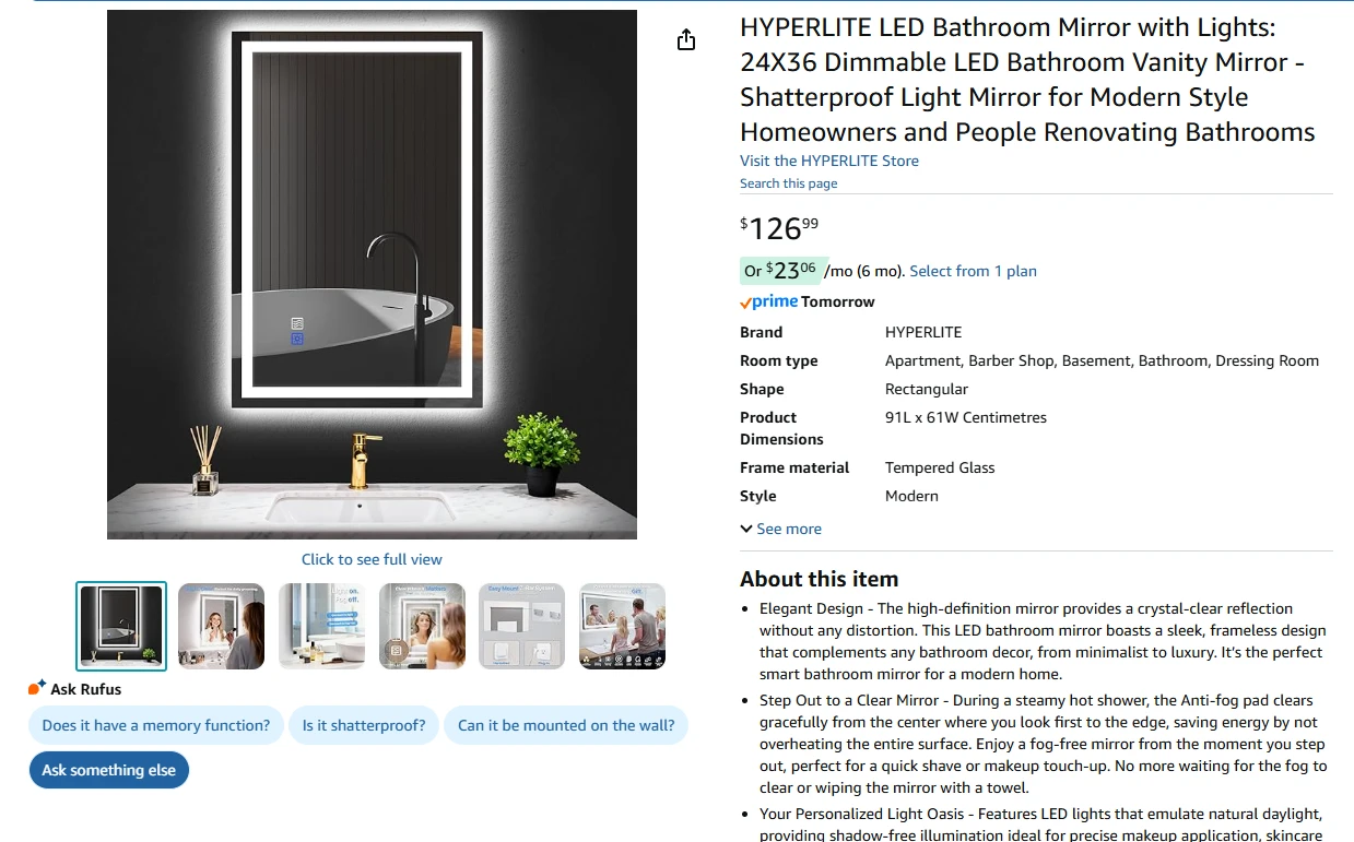HYPERLITE LED Bathroom Mirror with Lights BNIB - photo 2