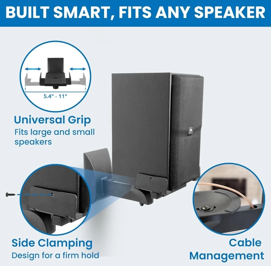 Speaker Wall Mounts - Black (2 Pack) - photo 3