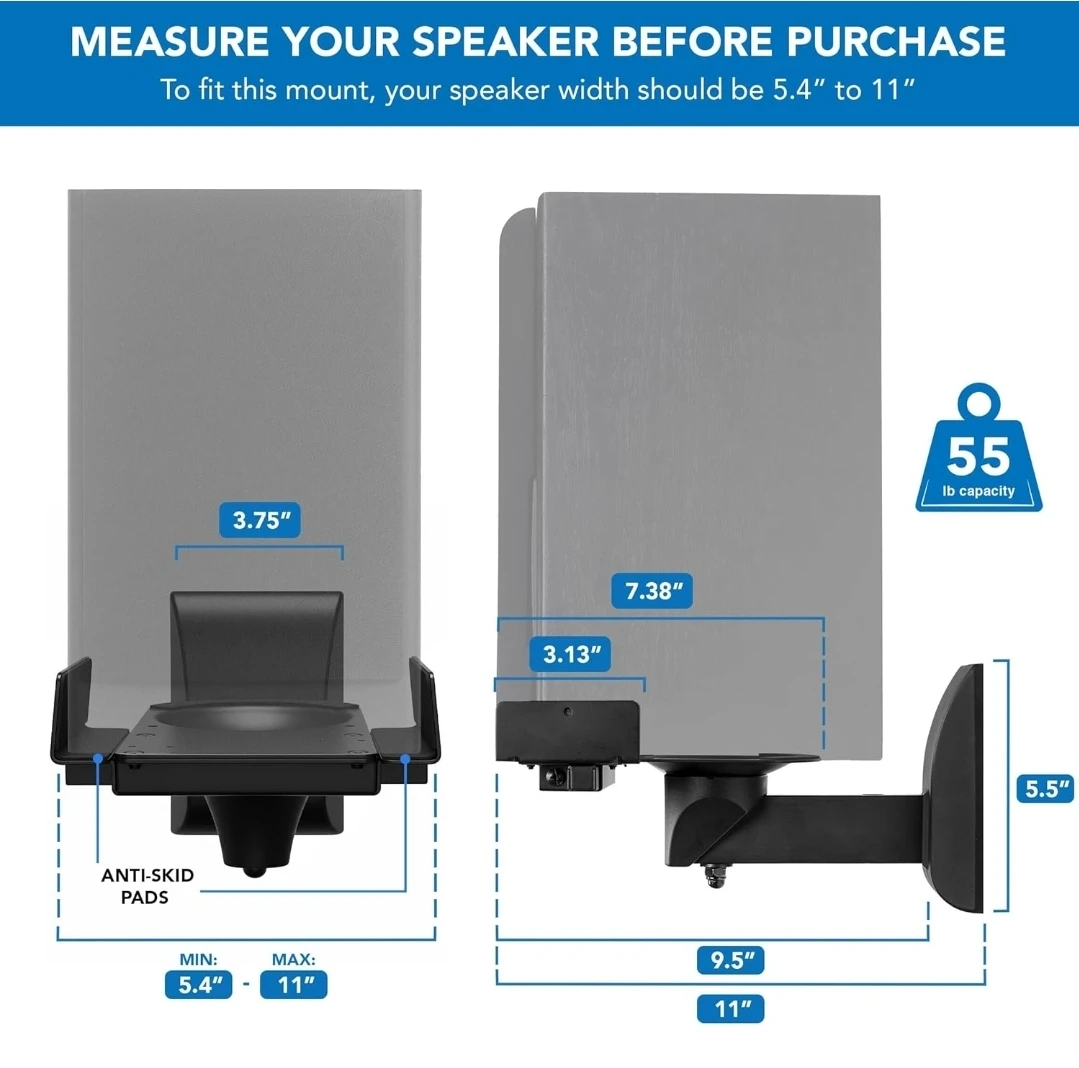Speaker Wall Mounts - Black (2 Pack) - photo 5