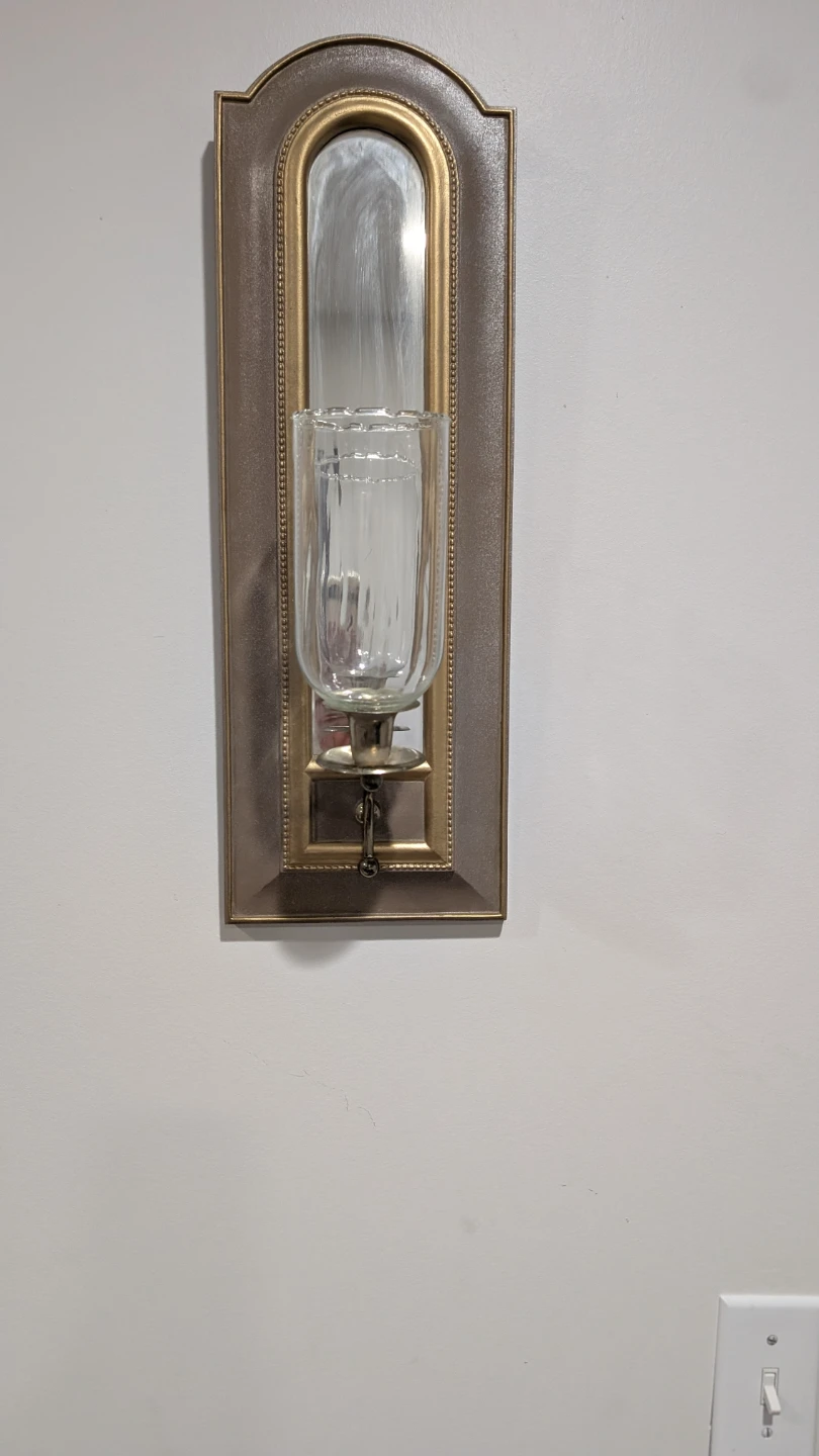 Wall Mount Candle Holder with Mirror Accent
