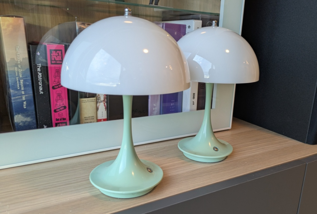 Set of 2 Mushroom Shaped Portable Rechargeable Lamps