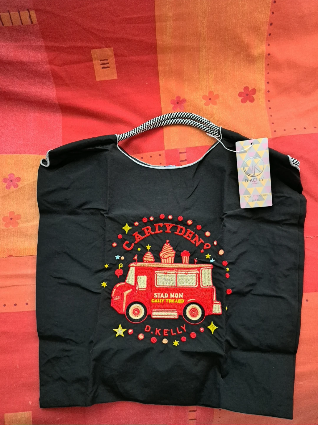 D. KELLY Japan Embroidered Ice Cream Truck Tote Bag (M)