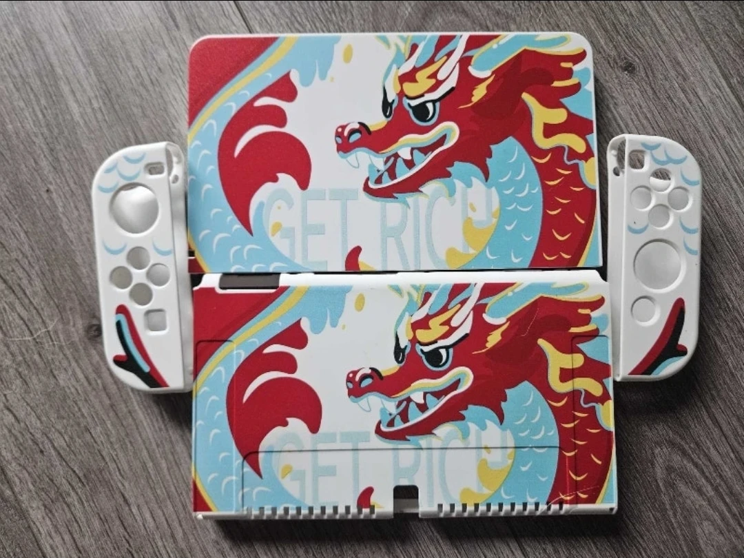 Nintendo Switch OLED joy-cons and console covers