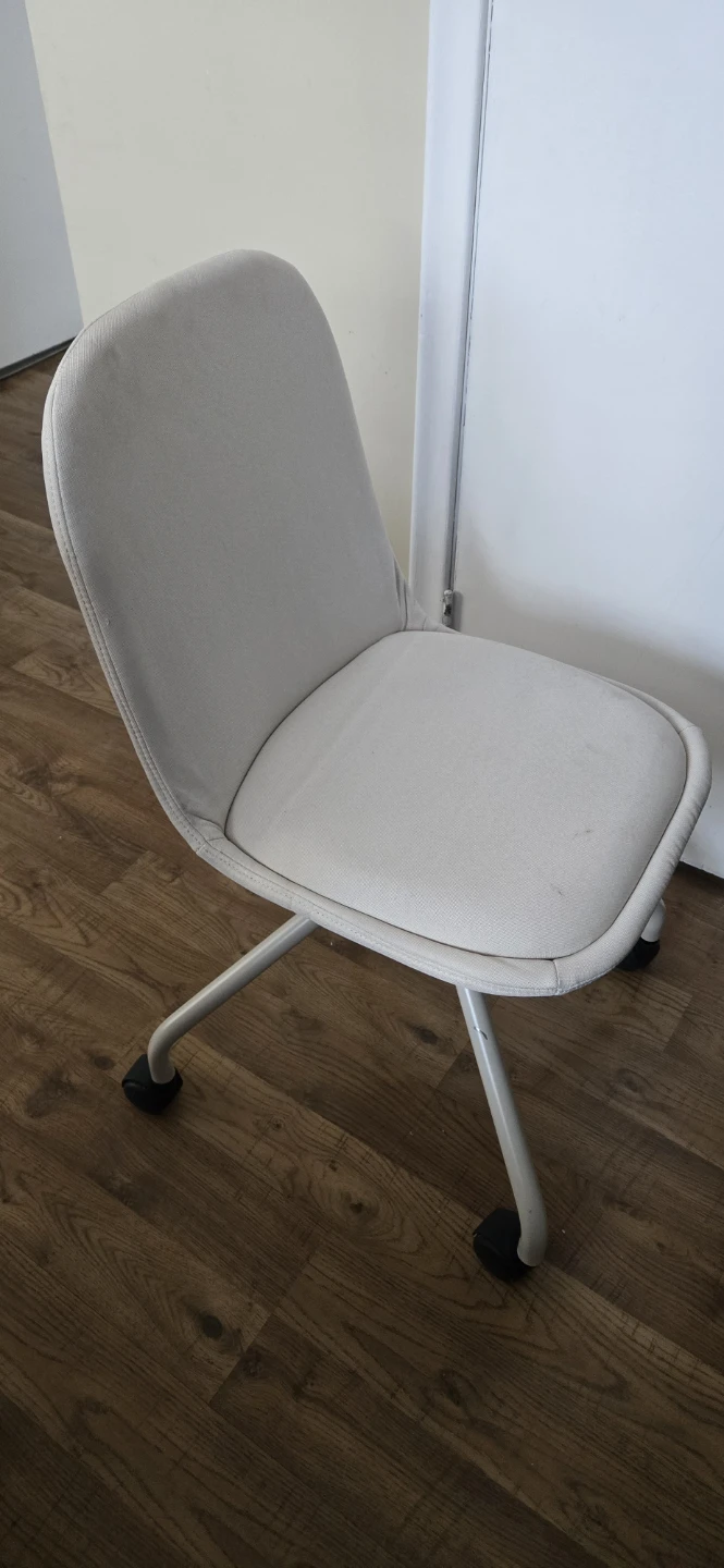 White Office Chair with Wheels