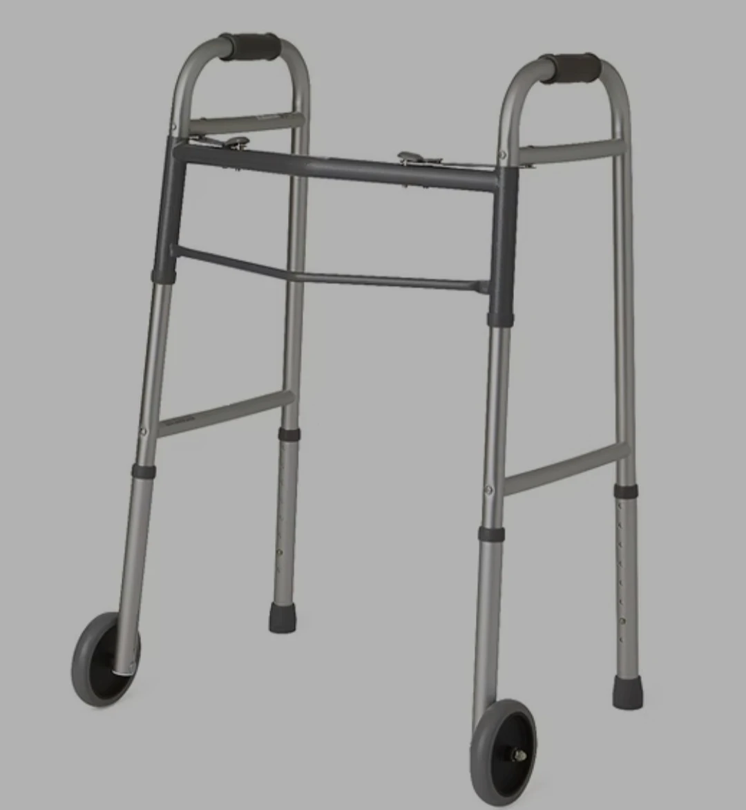 Guardian Two-Button Folding Walker with 5" Wheels NEW!